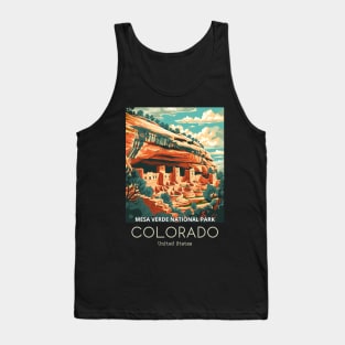 A Vintage Travel Illustration of Mesa Verde National Park - Colorado - US Tank Top